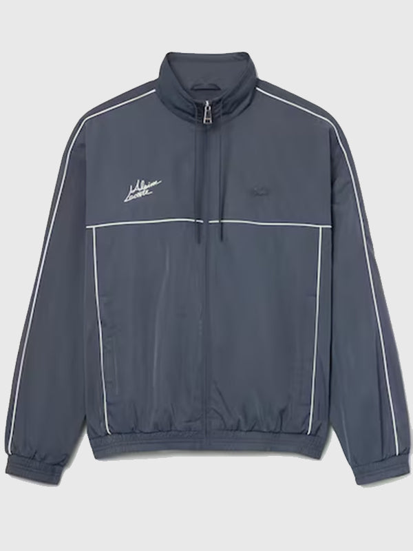 Lacoste x Alpine Track Jacket Jacket unisex detail view 3 | Dash Racegear — Lacoste x Alpine 2026 Grey Zip Up Track Jacket for Men & Women with a sleek design, comfortable fit, and sporty modern style.
