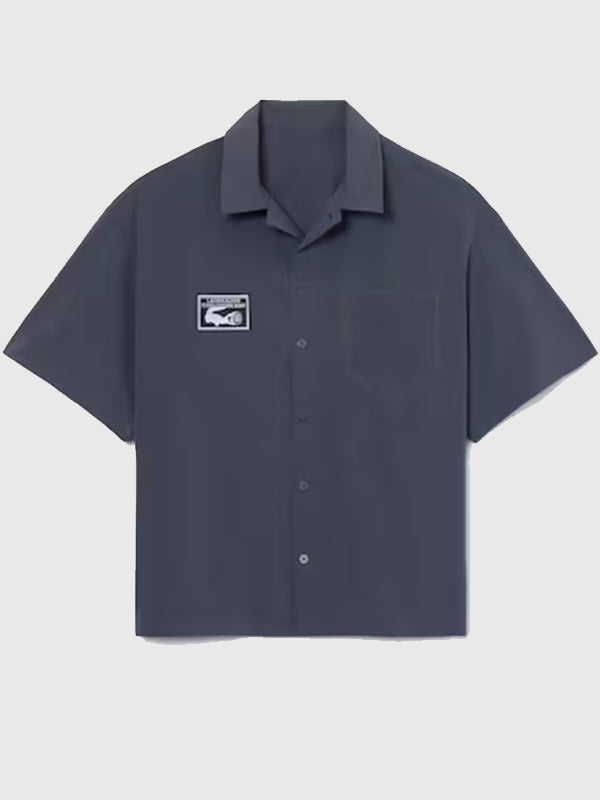 Lacoste x Alpine Poplin Shirt Shirt unisex detail view 3 | Dash Racegear — The 2026 Lacoste x Alpine Shirt blends breathable poplin fabric, comfortable styling, and a sleek motorsport-inspired aesthetic.