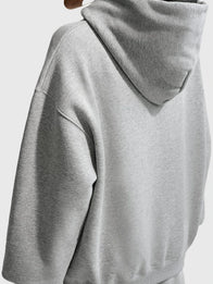 Nike Studio Fleece Women’s Oversized Hoodie Hoodie unisex detail view 4 | Dash Racegear — Gray oversized full-zip hoodie designed for soft comfort and effortless streetwear-inspired everyday style.