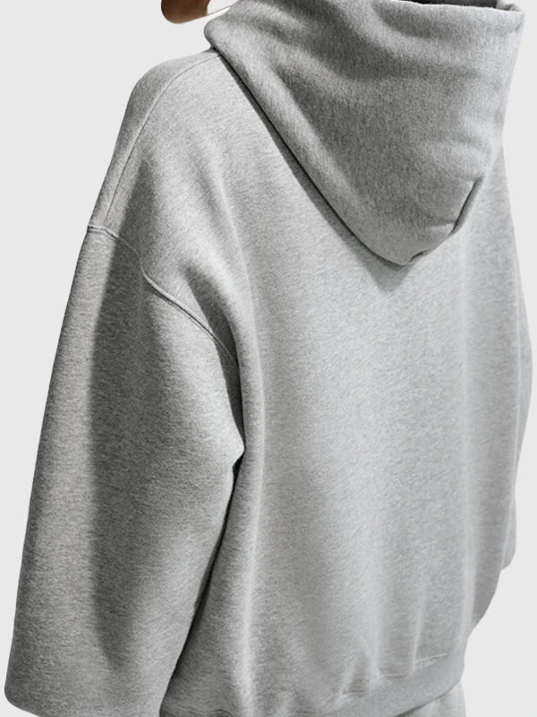 Nike Studio Fleece Women’s Oversized Hoodie Hoodie unisex detail view 4 | Dash Racegear — Gray oversized full-zip hoodie designed for soft comfort and effortless streetwear-inspired everyday style.