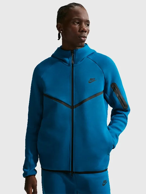 Nike Tech Windrunner Fleece Jacket Jacket unisex front product view | Dash Racegear — 2026 Nike Tech fleece Windrunner jacket, full long zip design, unisex fit built for training, travel, and cool weather layering