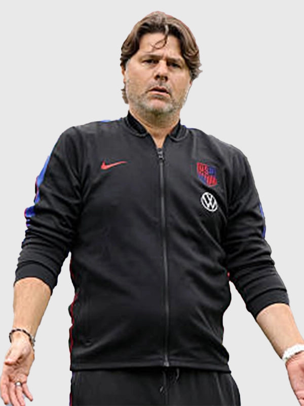 Mauricio Pochettino USMNT Track Jacket Jacket unisex detail view 6 | Dash Racegear — Nike 2026 USMNT coach track jacket in black with full-zip design and smooth performance fabric