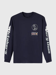OVO x Oracle Red Bull Racing 2026 Long-Sleeve T-shirt Shirt unisex front product view | Dash Racegear — OVO x Oracle Red Bull Racing RB21 Navy Long Sleeve T-Shirt 2026 featuring clean motorsport-inspired design and soft comfort.
