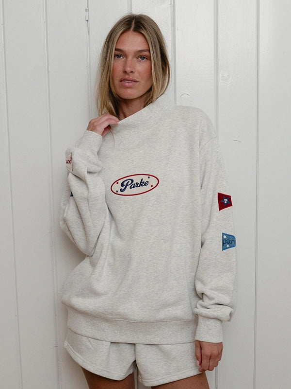Parke Flagship Mockneck Sweatshirt Sweatshirt unisex detail view 2 | Dash Racegear — Front view of 2026 Parke Flagship Mockneck Sweatshirt Grey