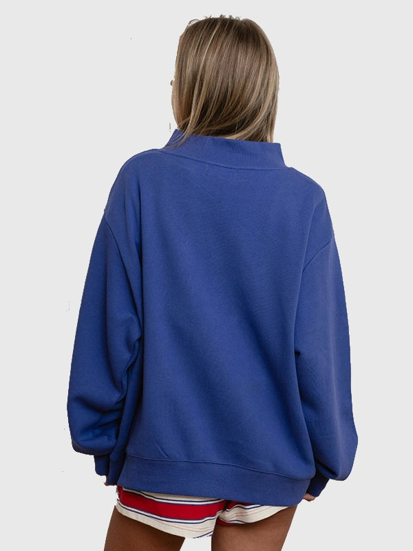 Parke High Tide Varsity Mockneck Fashion Apparel unisex detail view 3 | Dash Racegear — back image of 2026 Parke High Tide Varsity Mockneck Blue