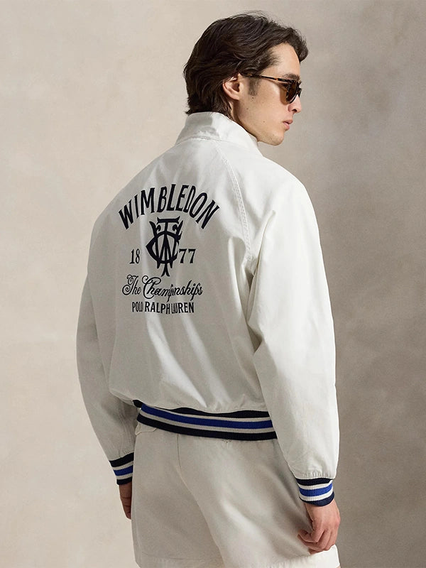 Polo Ralph Lauren x Wimbledon 2026 Twill Jacket Jacket unisex detail view 2 | Dash Racegear — Polo Ralph Lauren white twill jacket inspired by Wimbledon 2026 with an elegant everyday silhouette.