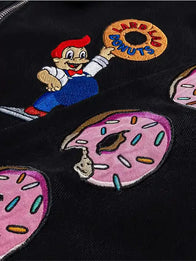 The Simpsons x Shoe Palace Donuts Work Jacket Jacket unisex detail view 3 | Dash Racegear — Black Lard Lad Donuts work bomber jacket designed for effortless streetwear style and all-day comfort.