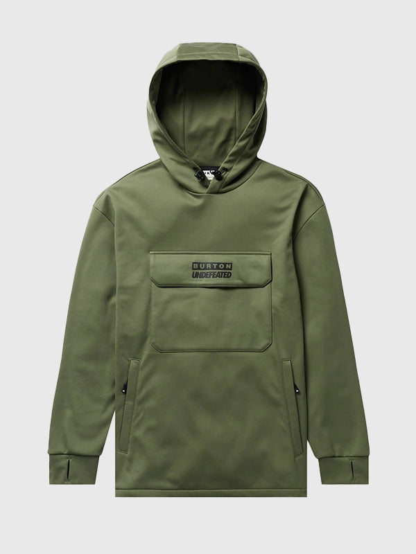 UNDEFEATED x Burton Performance Hoodie Hoodie unisex front product view | Dash Racegear — Unisex Burton x UNDEFEATED 2026 fleece hoodie, athletic feel made for everyday movement and relaxed wear.