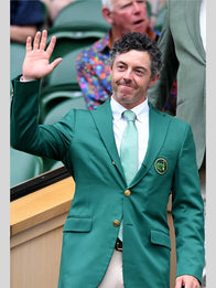 Rory Mcilroy Green Jacket Wimbledon Jacket unisex detail view 3 | Dash Racegear — Green Rory McIlroy Wimbledon Masters 2026 blazer featuring a refined silhouette and polished formal appeal.