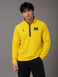 Dusty May Wolverines Quarter-Zip Pullover Jacket Jacket unisex detail view 10 | Dash Racegear — Coach Dusty May Michigan yellow pullover featuring Wolverines team identity, quarter-zip closure, and streamlined shape