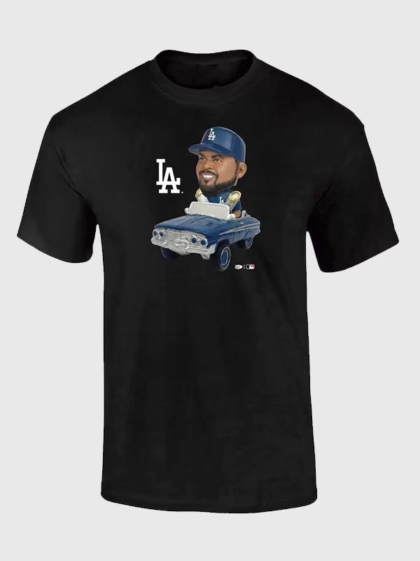 World Series Champions Dodgers x Ice Cube T-Shirt Shirt unisex detail view 2 | Dash Racegear — A stylish black tee celebrating the Dodgers x Ice Cube World Series Champions theme, designed with a clean modern unisex fit.