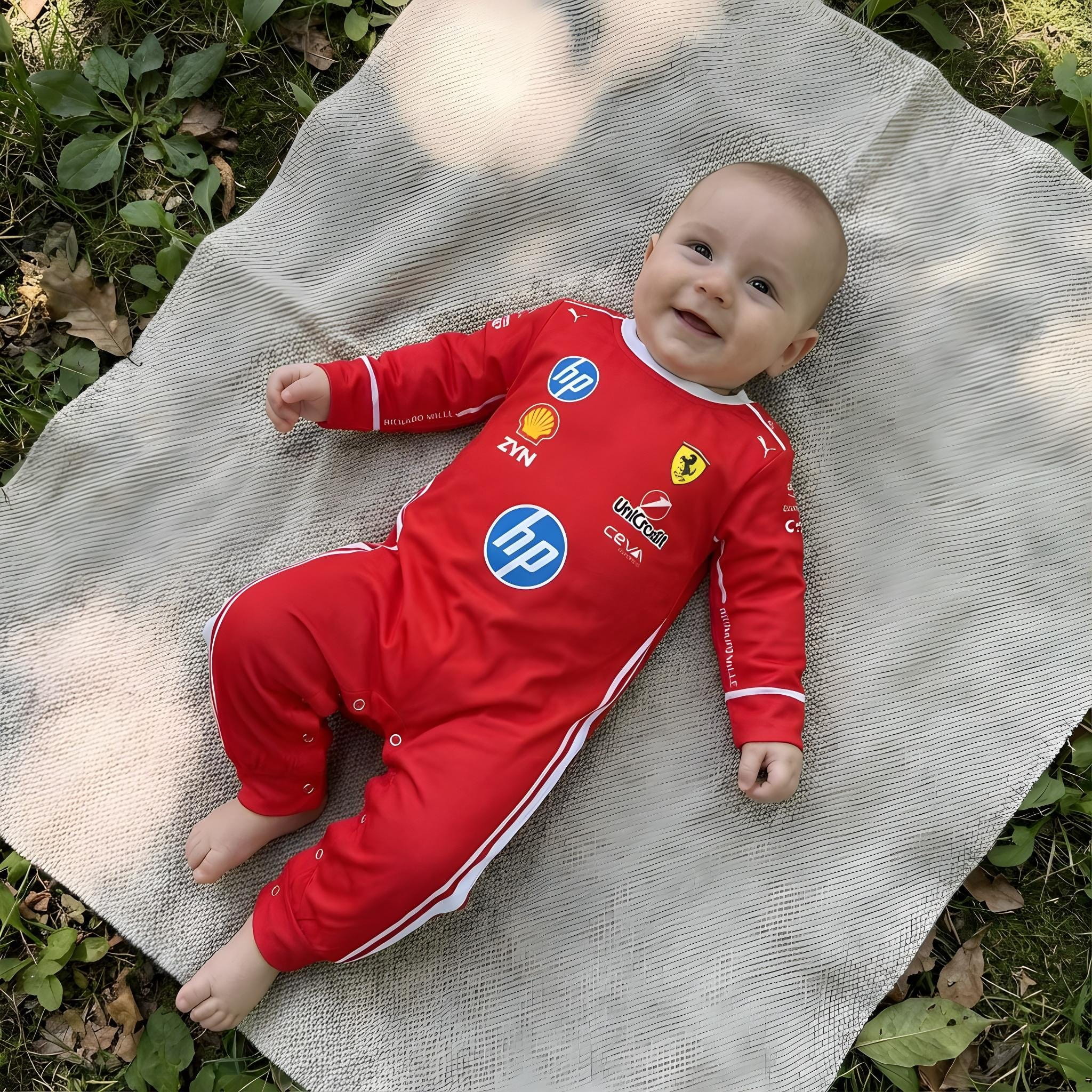 Ferrari Inspired Longsleeve Jumpsuit - New Season 2026 lifestyle view for baby sports fans