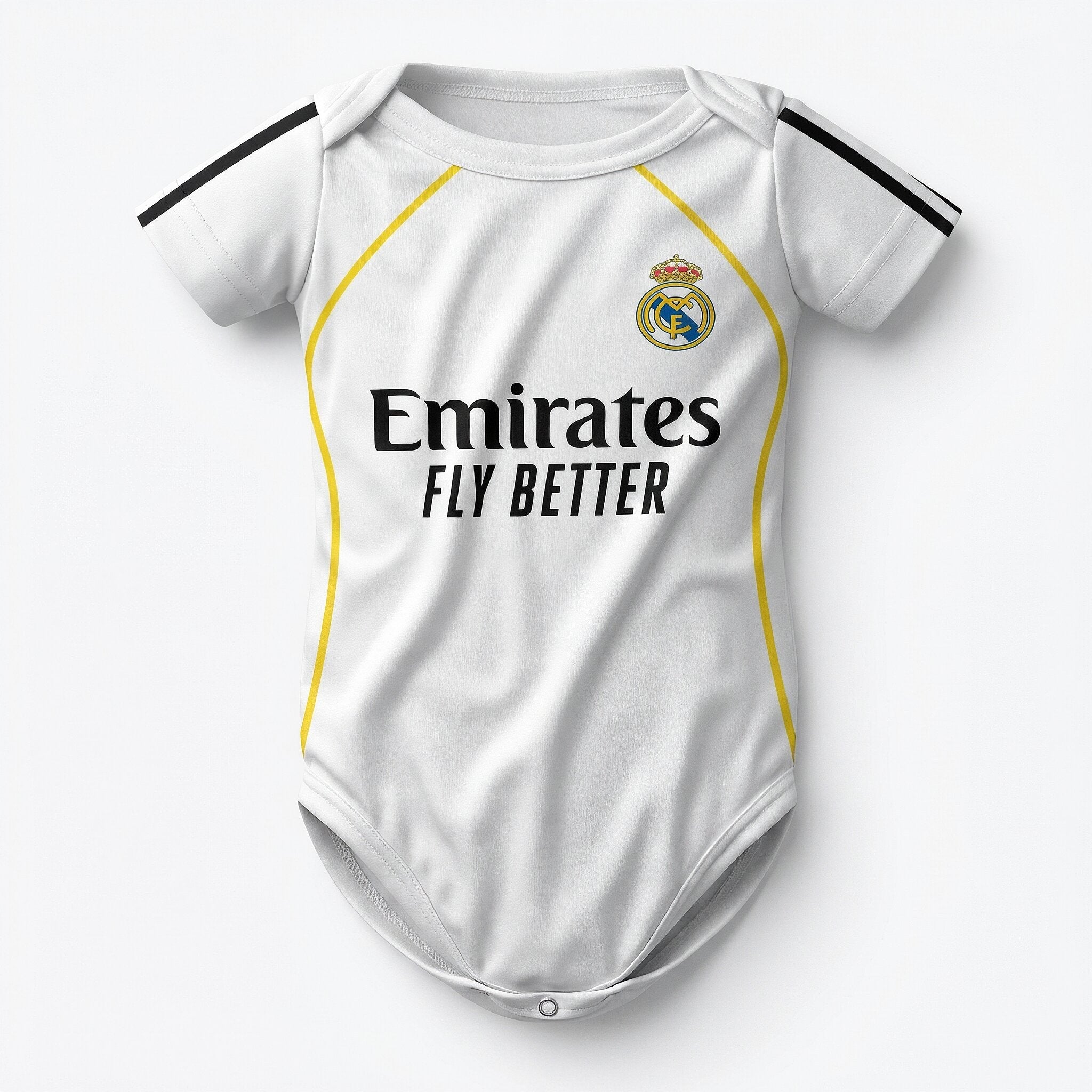 25/26 Real Madrid Baby Bodysuit front view baby onesie by Dash Racegear