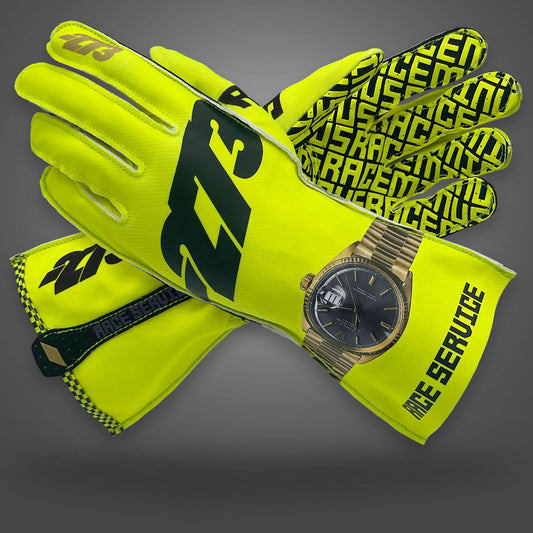 -273 x RACE SERVICE FLUO YELLOW Asymmetric - Glove | DASH RACEGEAR