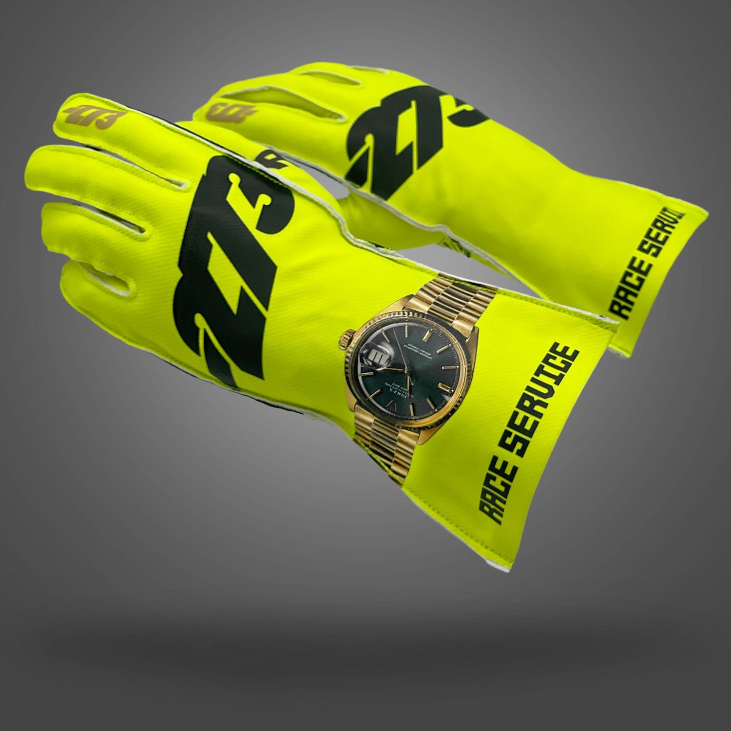 -273 x RACE SERVICE FLUO YELLOW Asymmetric - Glove | DASH RACEGEAR
