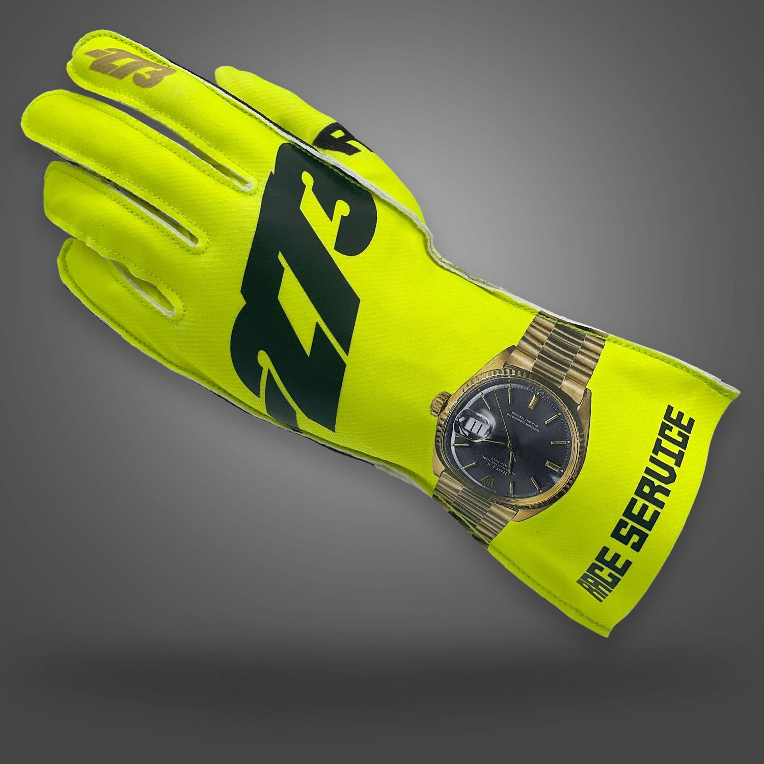 -273 x RACE SERVICE FLUO YELLOW Asymmetric - Glove | DASH RACEGEAR