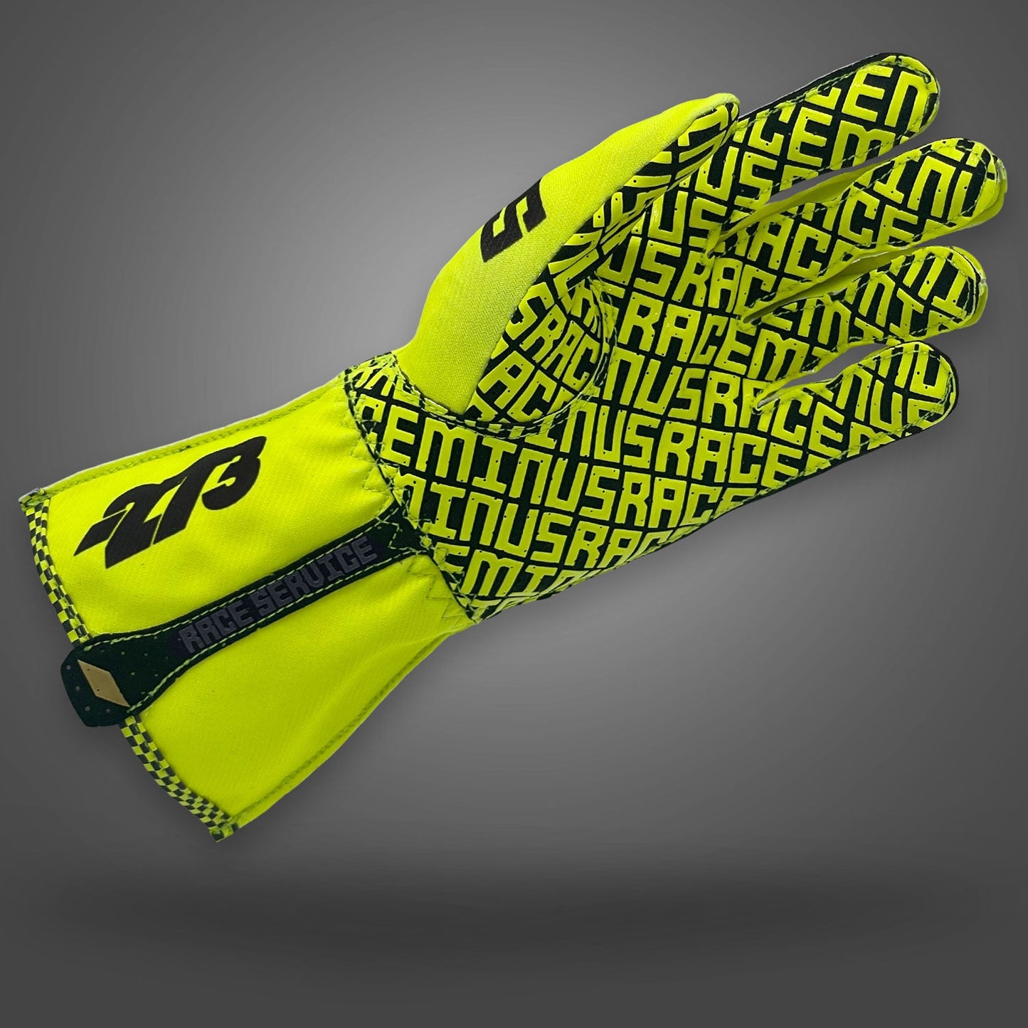 -273 x RACE SERVICE FLUO YELLOW Asymmetric - Glove | DASH RACEGEAR