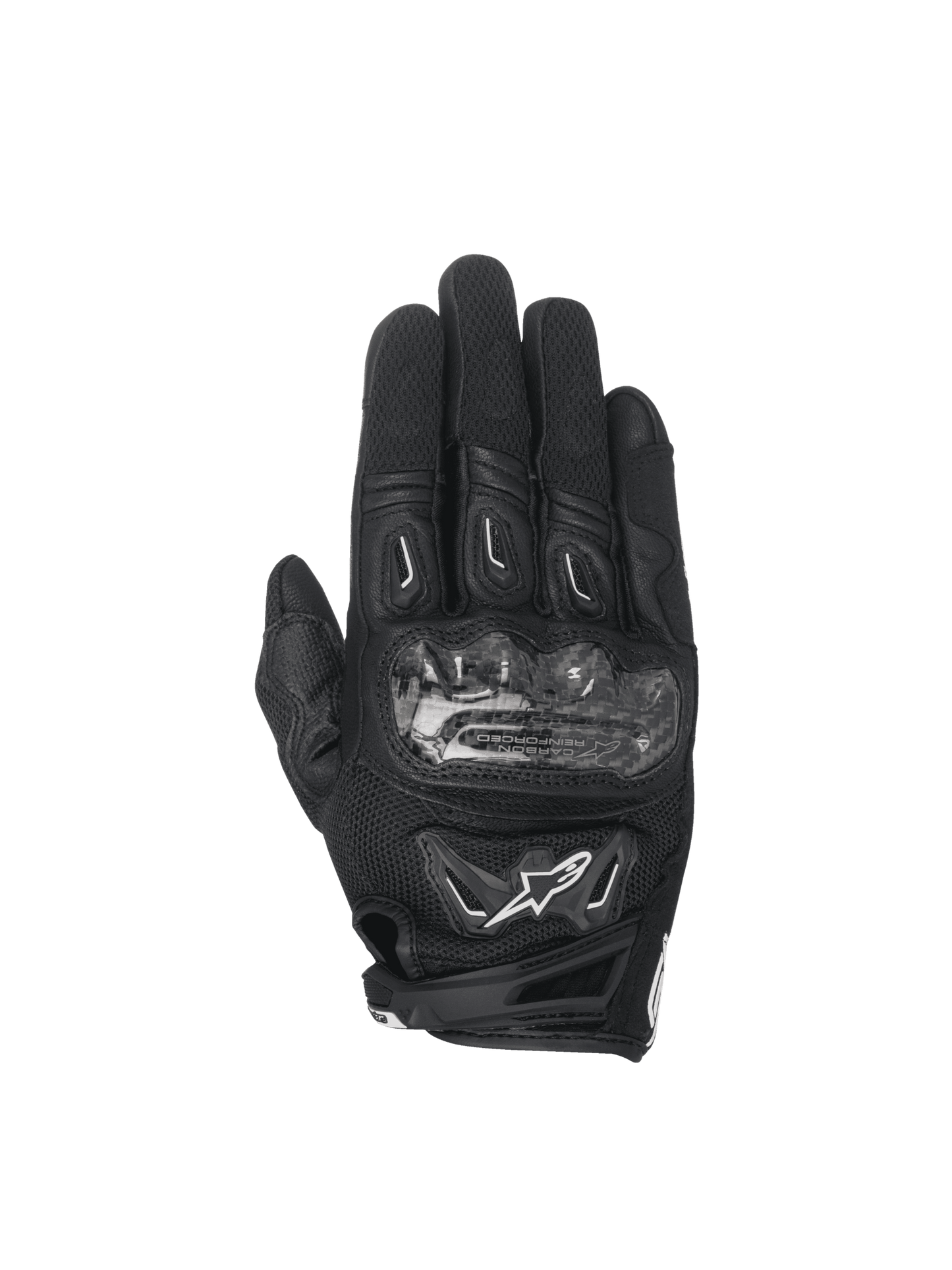 Alpinestars Stella SMX-2 Air Carbon V2 Women's Motorcycle Racing Gloves, Black Leather and 3D Mesh with Carbon Knuckle.