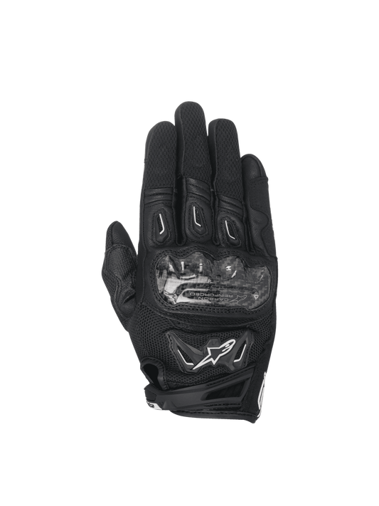 Alpinestars Stella SMX-2 Air Carbon V2 Women's Motorcycle Racing Gloves, Black Leather and 3D Mesh with Carbon Knuckle.