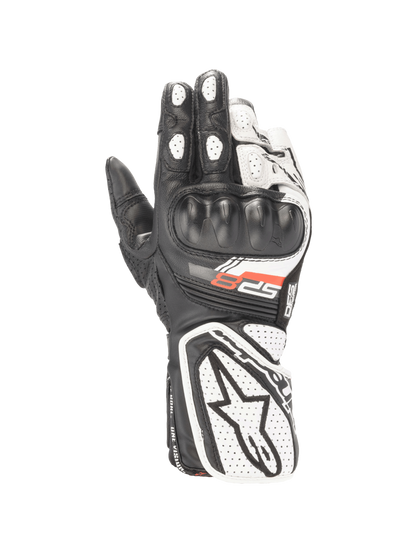 Alpinestars Stella SP-8 V3 Gloves, Women's Motorcycle Racing Gloves, Black and White, Leather with CE Certified Knuckle Protection.