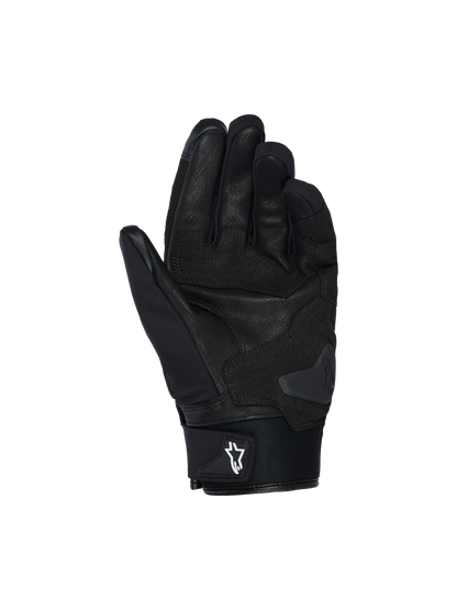 Alpinestars SP X Z Waterproof Gloves, Motorcycle Gloves, Black, palm view showing leather construction, reinforced padding, and palm slider for abrasion resistance