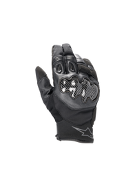 Alpinestars Smx-1 Drystar® Men's Short Cuff Waterproof Road Gloves in Black, with leather and carbon knuckle protection.