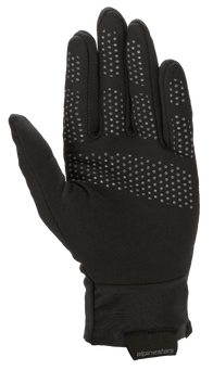 Alpinestars Range 2 In One GORE-TEX Inner Glove, Removable Thermal Liner, Black, featuring textured grip dots on the palm and fingers, stretch cuff with Alpinestars logo tab, thermal accessory for multi-season motorcycle gloves