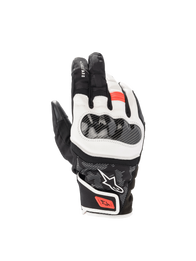 Alpinestars SMX Z Drystar® Gloves, waterproof sport riding gloves in Black White Red Fluo with hard knuckle protection.