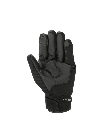 Alpinestars S-Max Drystar® Gloves, black waterproof motorcycle sport gloves for men with leather palm and short-cuff design.