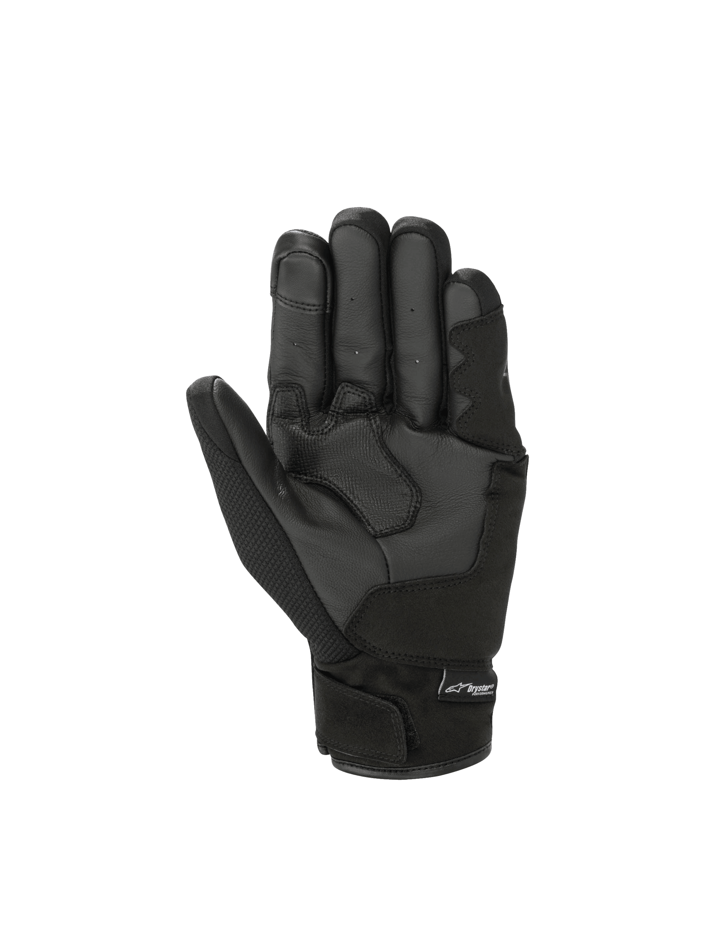 Alpinestars S-Max Drystar Gloves, waterproof motorcycle sport gloves, black and anthracite gray textile and leather.