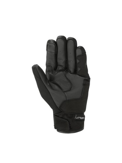 Alpinestars S-Max Drystar Gloves, waterproof motorcycle sport gloves, black and anthracite gray textile and leather.