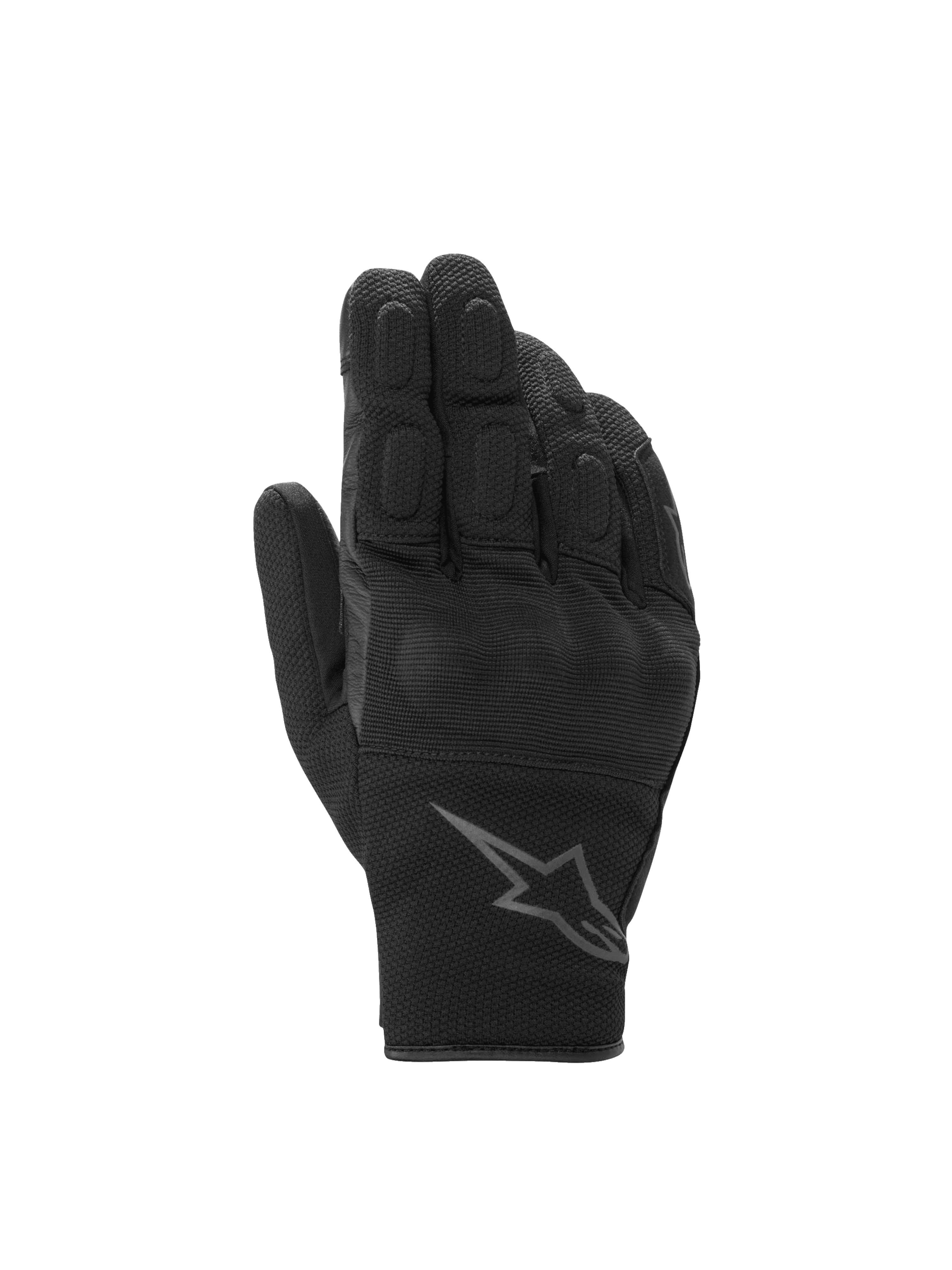 Alpinestars S-Max Drystar Gloves, gray and black anthracite waterproof short sport motorcycle gloves with knuckle protection.