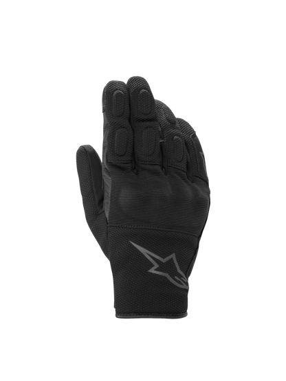 Alpinestars S-Max Drystar Gloves, gray and black anthracite waterproof short sport motorcycle gloves with knuckle protection.