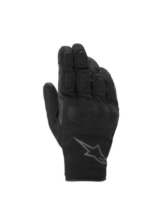 Alpinestars S-Max Drystar Gloves, gray and black anthracite waterproof short sport motorcycle gloves with knuckle protection.