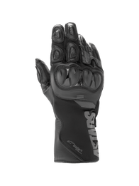 Alpinestars SP-365 Drystar® Gloves, waterproof motorcycle racing gloves in Gray and Black with SP knuckle protection.