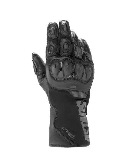 Alpinestars SP-365 Drystar® Gloves, waterproof motorcycle racing gloves in Gray and Black with SP knuckle protection.