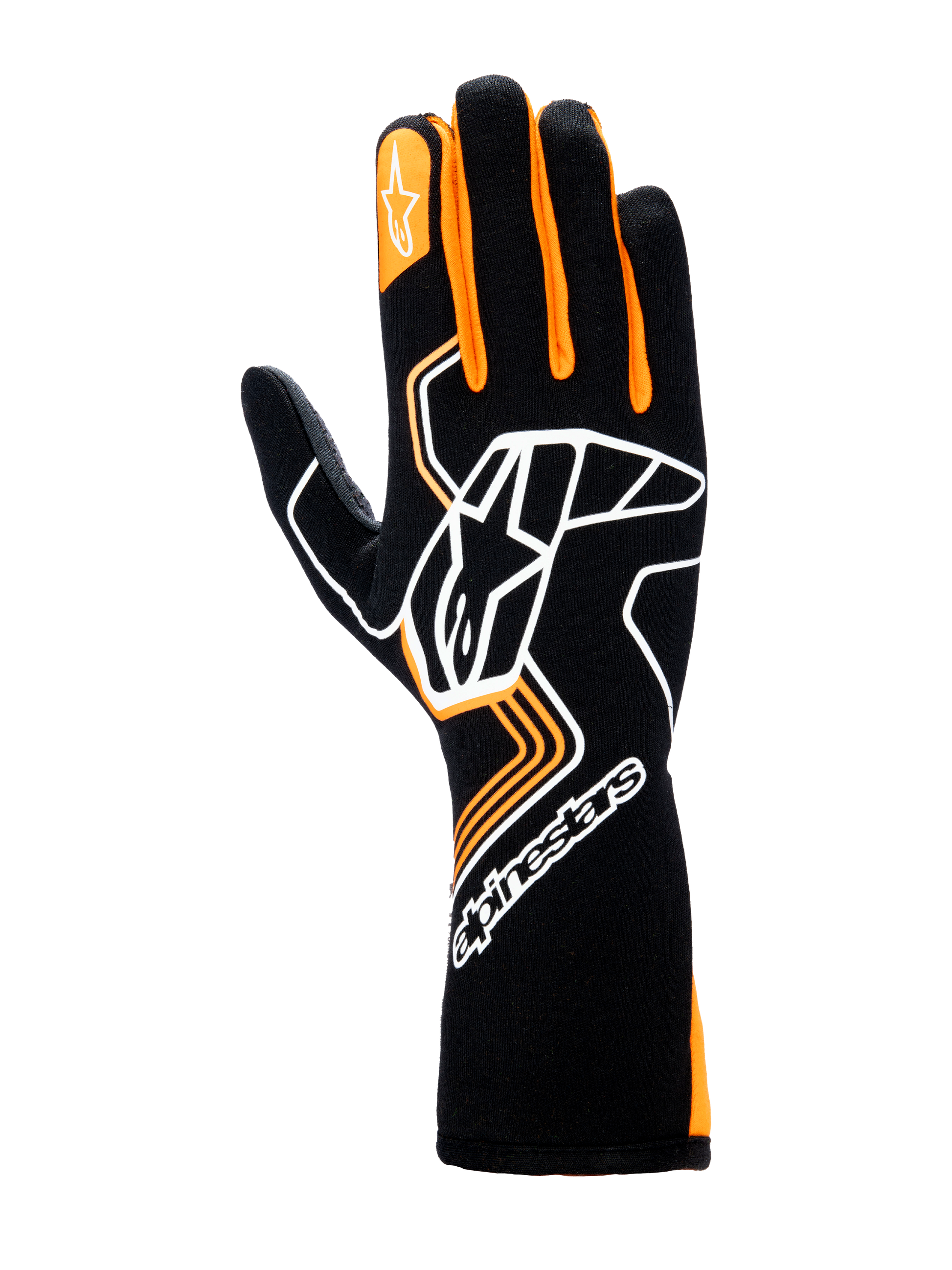 Alpinestars Tech-1 Race V4 Gloves - Black/Orange Fluo