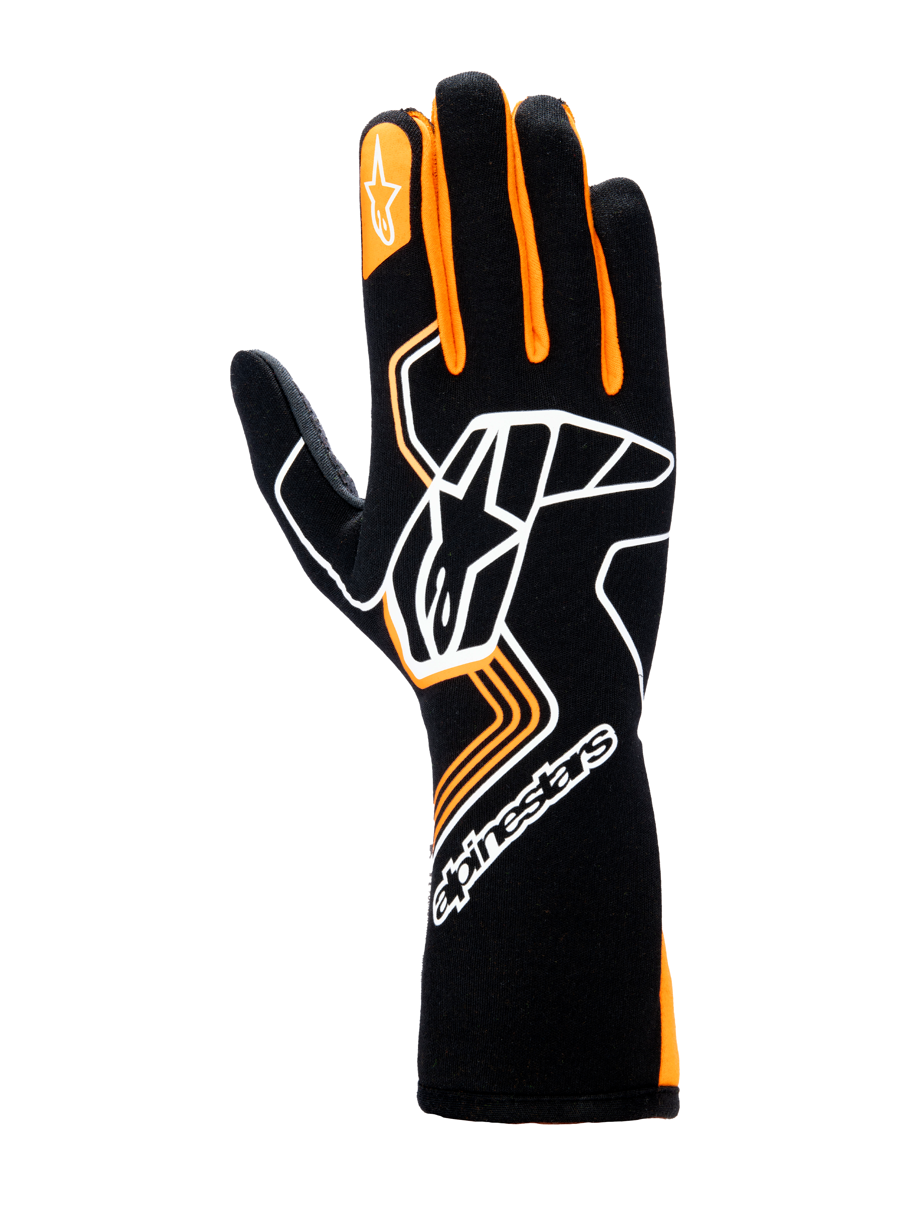 Alpinestars Tech-1 Race V4 Gloves - Black/Orange Fluo
