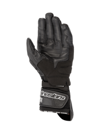 Alpinestars SP-8 V3 Air Men's Motorcycle Racing Gloves in black, featuring a reinforced leather palm and mesh backhand.