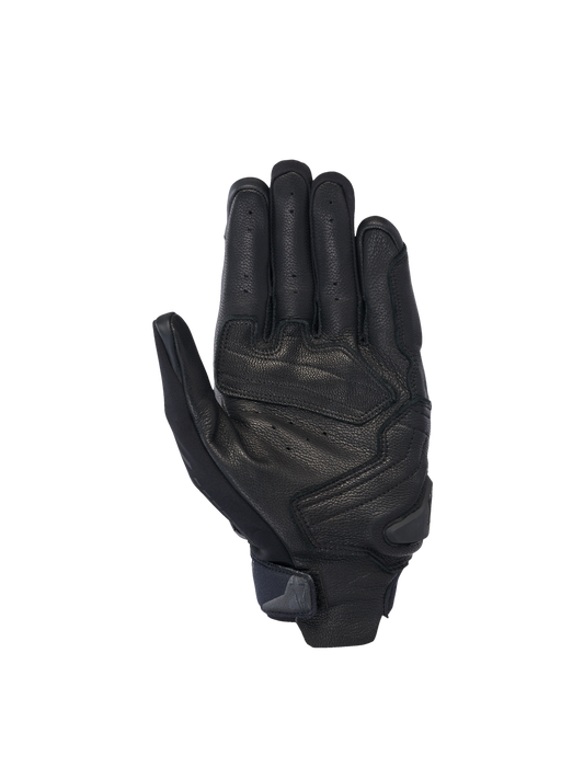 Alpinestars SP X 7 Gloves, black perforated leather motorcycle racing gloves with a reinforced palm slider.