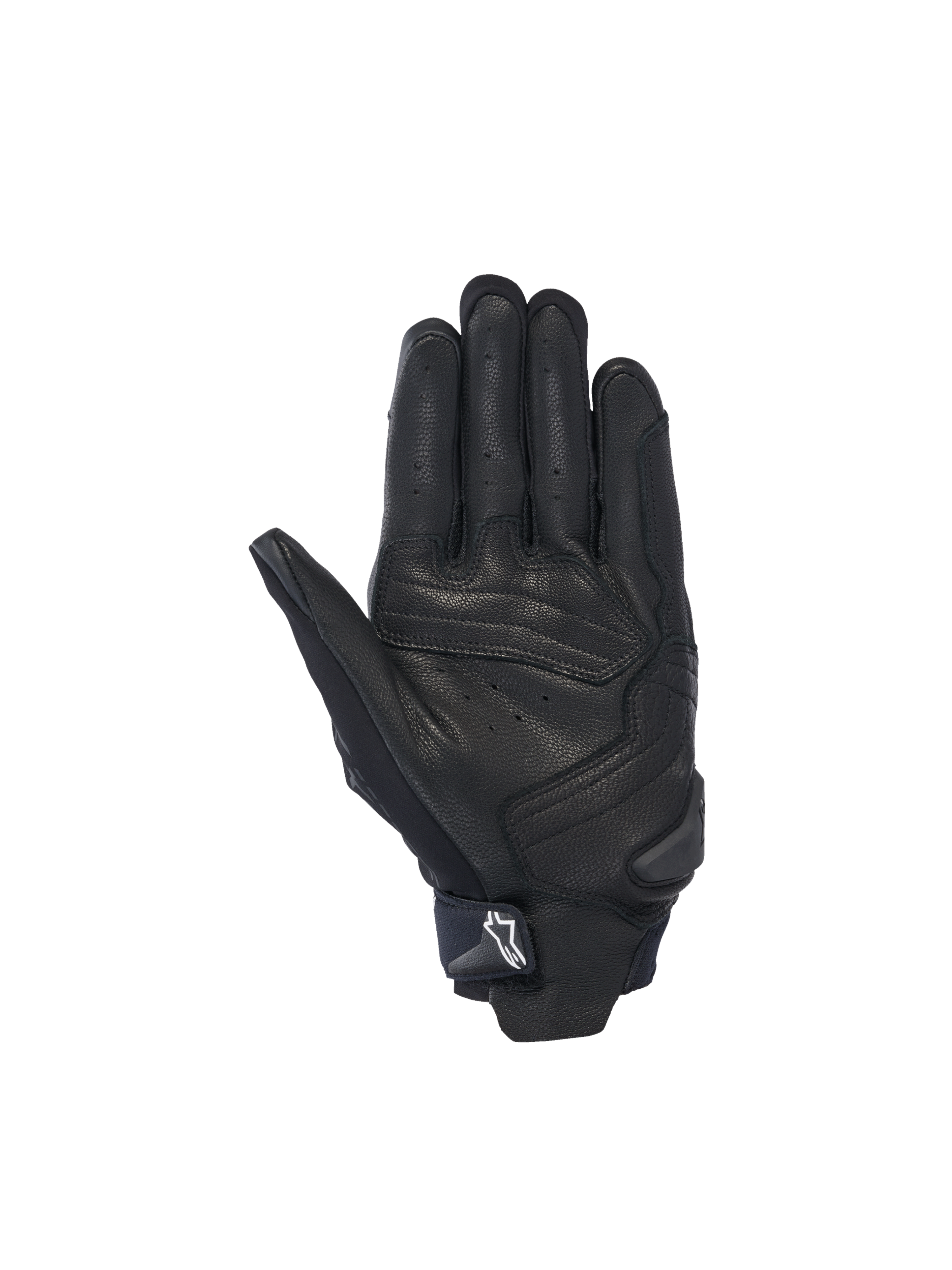 Alpinestars SP X 7 Gloves, Men's short cuff motorcycle racing gloves, black perforated leather with palm slider.