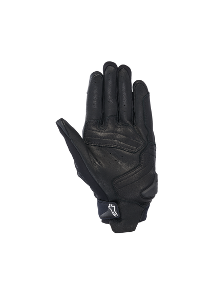 Alpinestars SP X 7 Gloves, Men's short cuff motorcycle racing gloves, black perforated leather with palm slider.