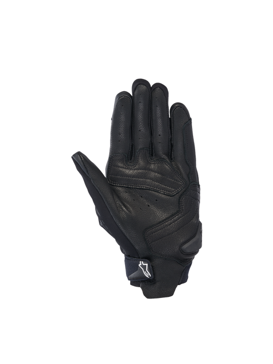 Alpinestars SP X 7 Gloves, Men's short cuff motorcycle racing gloves, black perforated leather with palm slider.