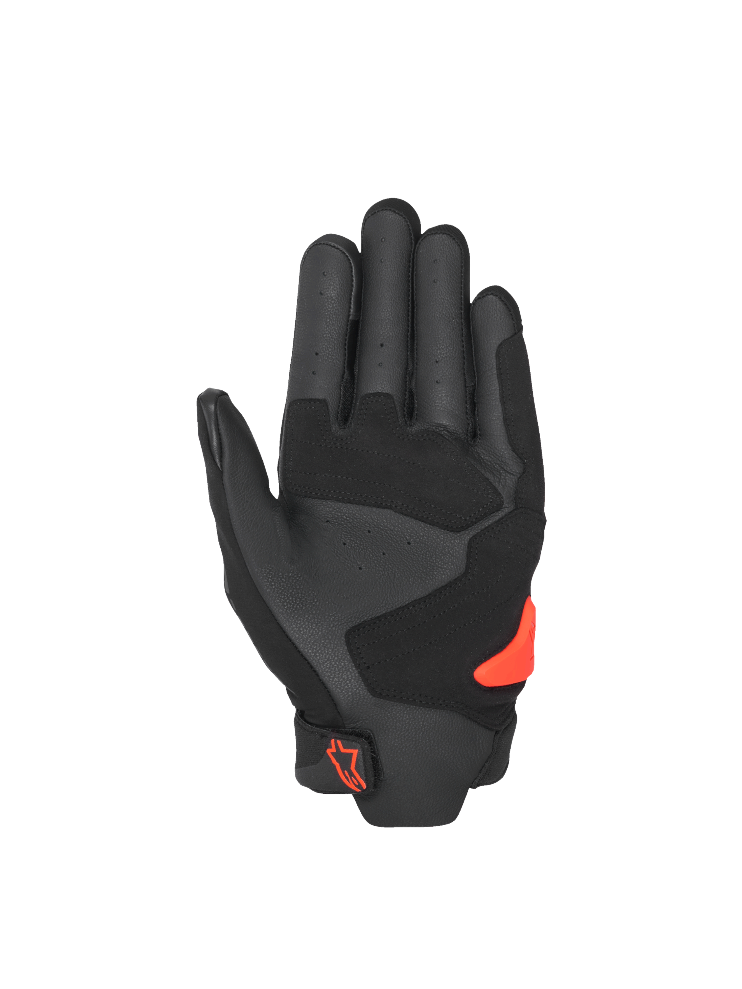 Alpinestars SP X 5 Air Gloves, men's motorcycle racing gloves, black and red fluo, perforated leather palm with TPU slider.