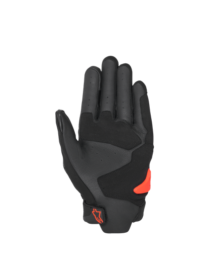 Alpinestars SP X 5 Air Gloves, men's motorcycle racing gloves, black and red fluo, perforated leather palm with TPU slider.