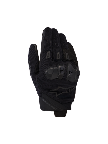 Alpinestars SP X 5 Air Gloves, Black Motorcycle Gloves, stretch 3D mesh backhand with TPU double-density knuckle protection, short-cuff design, ventilated finger sliders, ergonomic sport riding performance