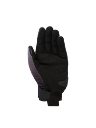 Alpinestars Reef V2 Gloves, short-cuff motorcycle gloves, Mid Gray Black White, palm-side view featuring synthetic suede with padded reinforcement and a secure hook-and-loop wrist closure.