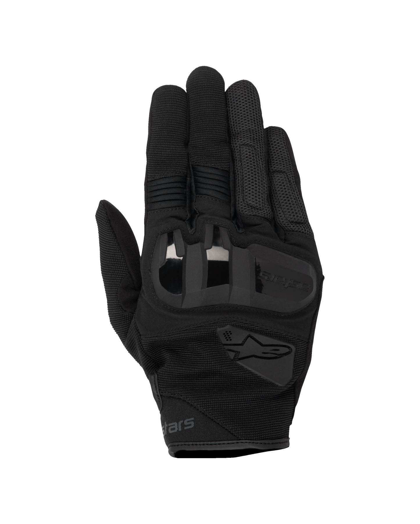 Alpinestars Chrome V2 Gloves, Motorcycle Riding Gloves, Black Asphalt, featuring 3D soft TPU knuckle protection, stretch mesh ventilation panels, and accordion finger inserts, short cuff urban design