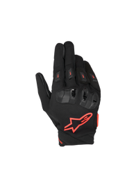 Alpinestars SP X 3 Gloves, Motorcycle Racing Gloves, Black and Red Fluo, CE Certified with double-density TPU knuckle.