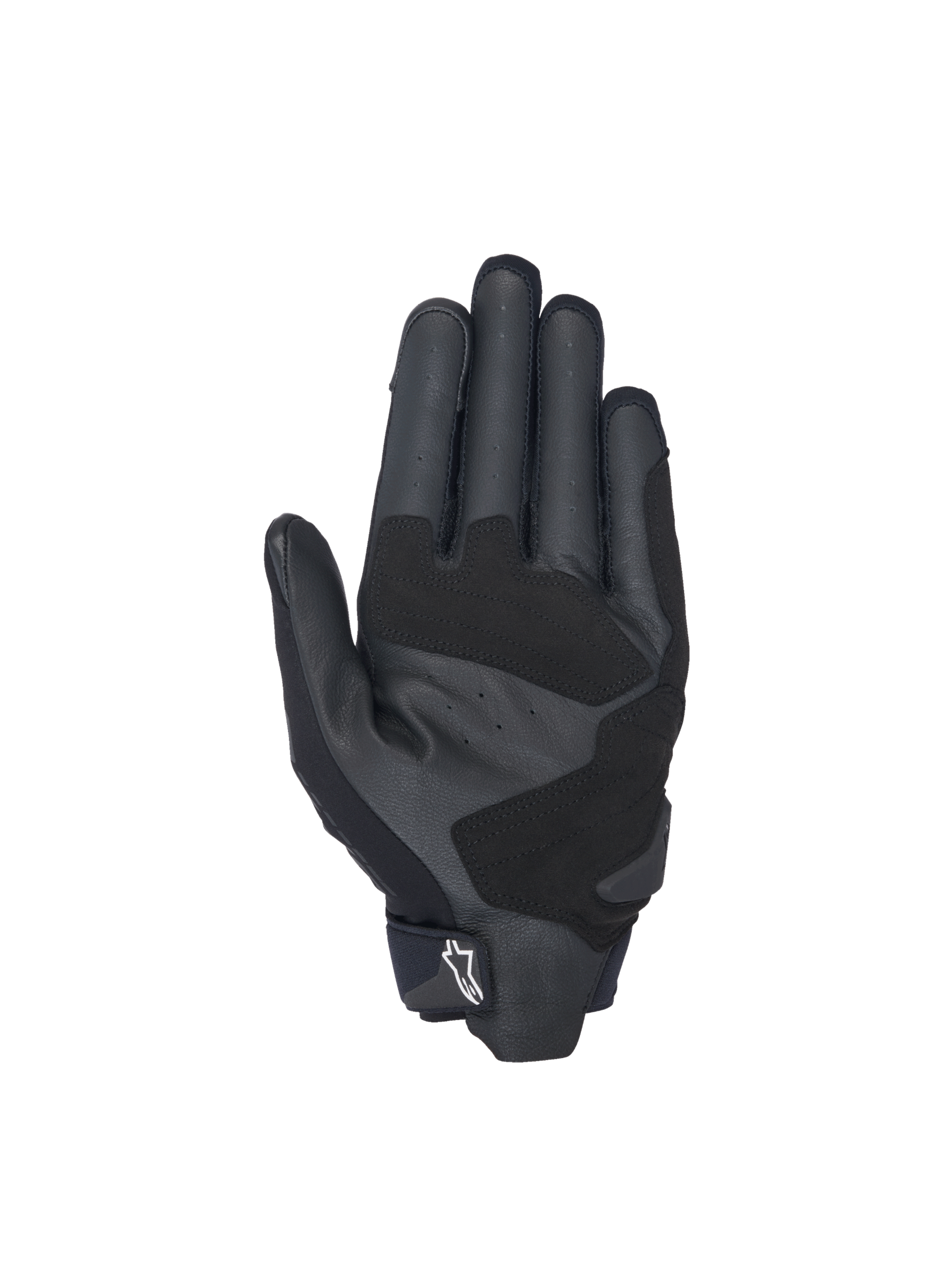 Alpinestars SP X 3 Gloves, black motorcycle racing gloves with perforated leather palm and synthetic overlays.